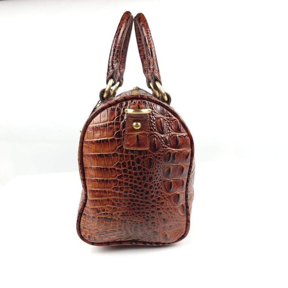RARE Brahmin Stacy Bonnie Melbourne Collection Pecan Croc Leather Dr. Bag Set - Picture 7 of 16